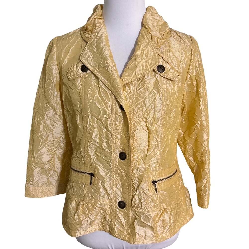 Chico's Gold Crinkled Blazer